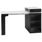 K&K 59.5' Kitchen Island with Extendable Dining Table, Kitchen Storage Table with Double-sided Storage, Kitchen Island with 2 Drawers, Power Outlet, Side Open Shelves, for Kitchen, Dining Room, Black - Grand Goldman Shop