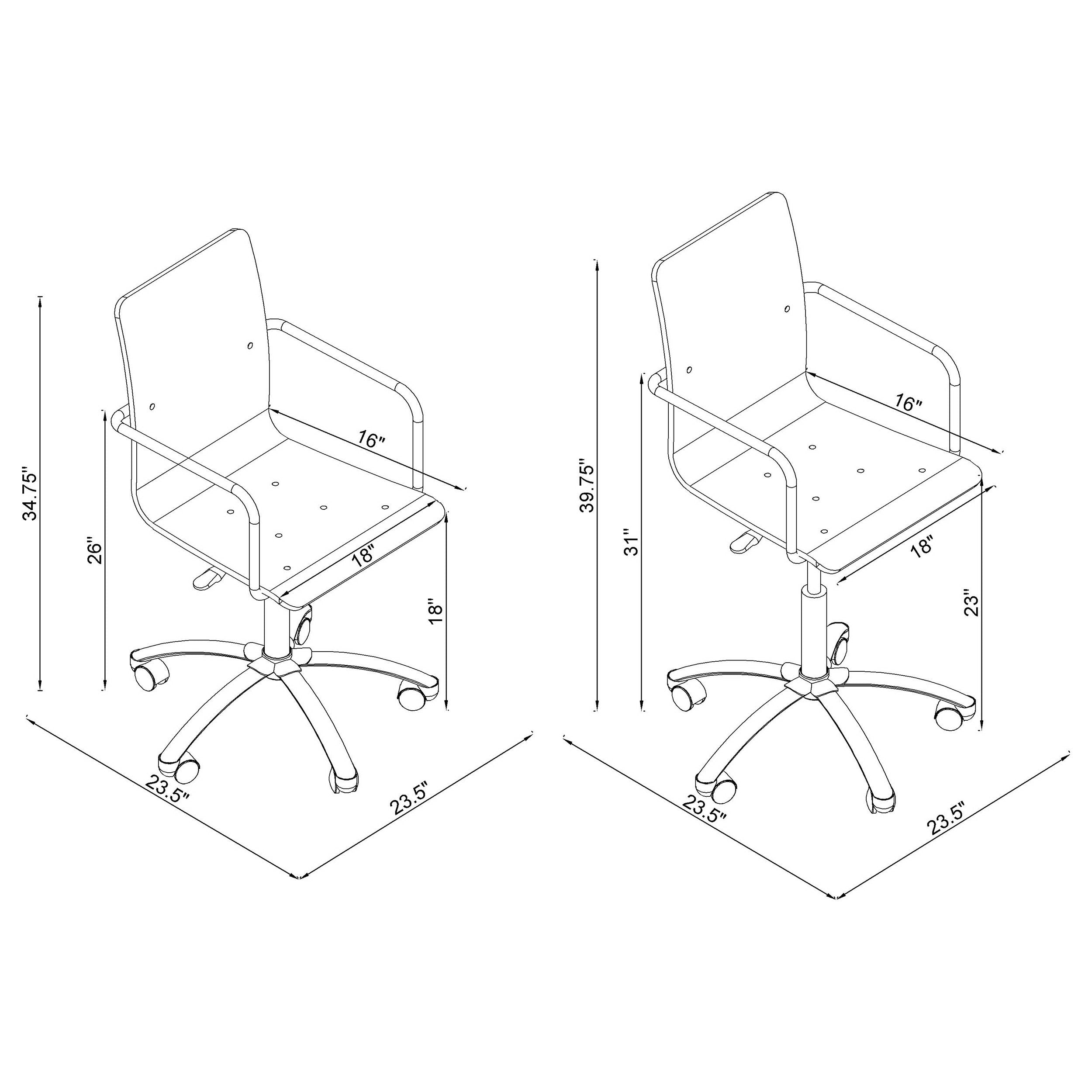 Clear and Chrome Acrylic Office Chair with Caster Wheels - Futuristic Design, Adjustable Height, Durable Metal Frame - Grand 