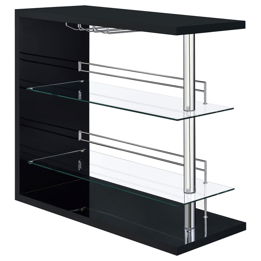 Gilbert Black High Gloss Bar Shelf - Grand Goldman Shop