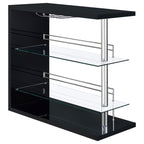 Gilbert Black High Gloss Bar Shelf - Grand Goldman Shop