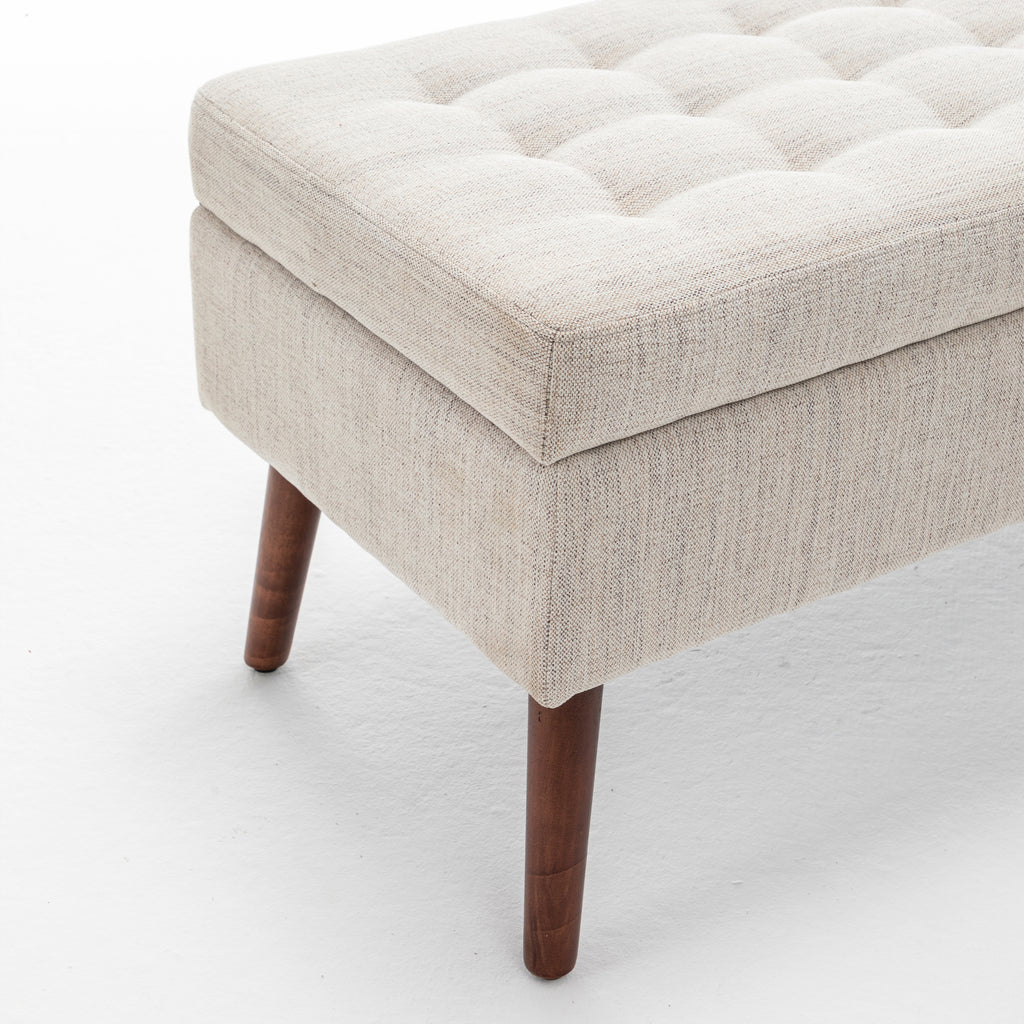 Storage Bench with Storage Bench for Bedroom End of Bed Bench Foot of Bed Bench Entryway Bench Storage Ottoman Bench 43.7' W x 18.1' D Off White Bench - Grand Goldman Shop