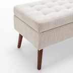 Storage Bench with Storage Bench for Bedroom End of Bed Bench Foot of Bed Bench Entryway Bench Storage Ottoman Bench 43.7' W x 18.1' D Off White Bench - Grand Goldman Shop