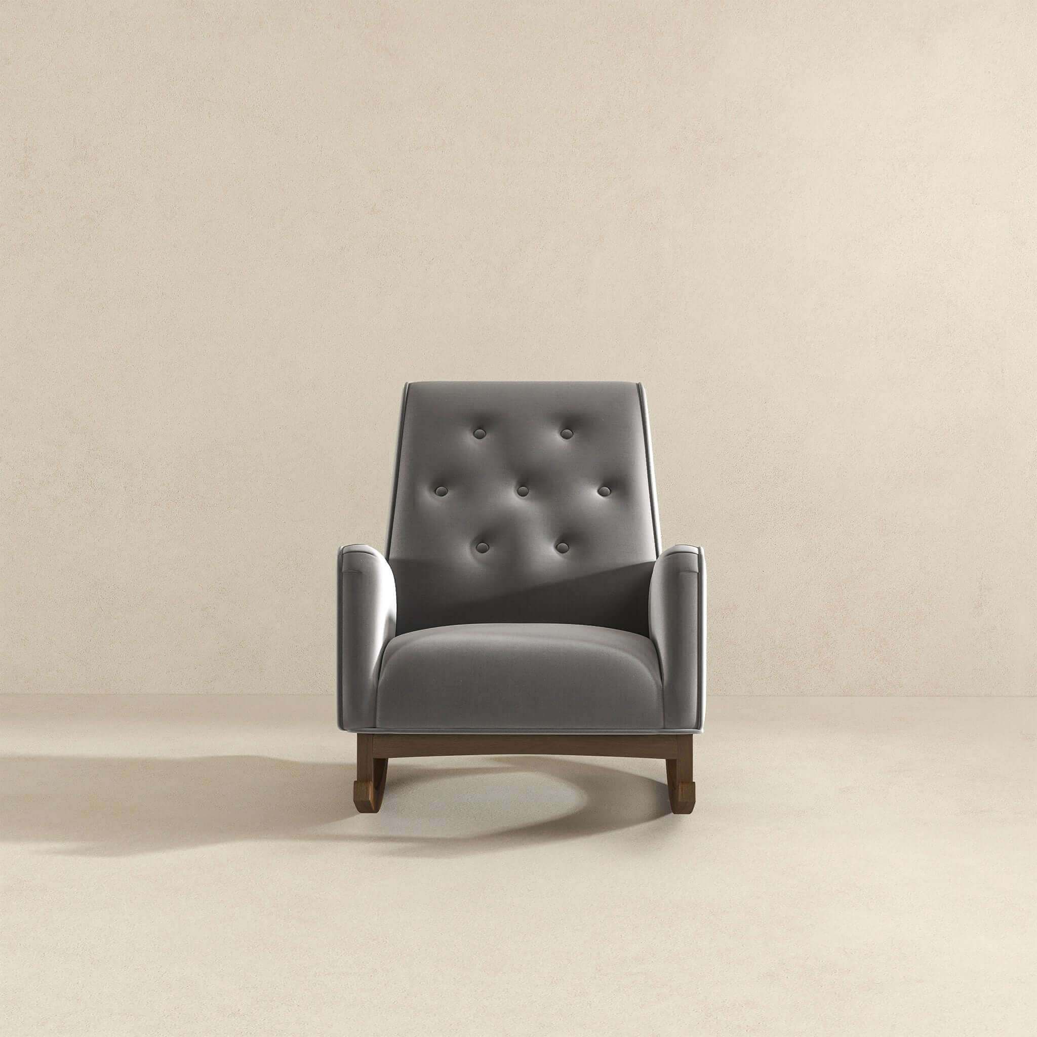 Premium Demetrius Light Grey Fabric Solid Wood Rocking Chair for Living Room and Nursery 36.6'H x 27.5'W x 39'D or Living Room Bedroom Reading - Grand Goldman Shop