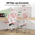Ergonomic Office Chair, Home Office Desk Chair with Headrest, High Back Computer Chair with Armrests and Adjustable Lumbar Su