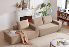 96.9'Cloud Sectional Couch with L-Shape Chaise,Modern Modular Sofa with Deep Seat,,Upholstered Couches for Living Room Bedroom,No Assembly Required,(Plush Corduroy Fabric),Camel - Grand Goldman Shop