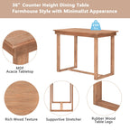 TOPMAX Farmhouse Counter Height 5-Piece Dining Table Set with 1 Rectangular Dining Table and 4 Dining Chairs for Small Places,Brown - Grand Goldman Shop