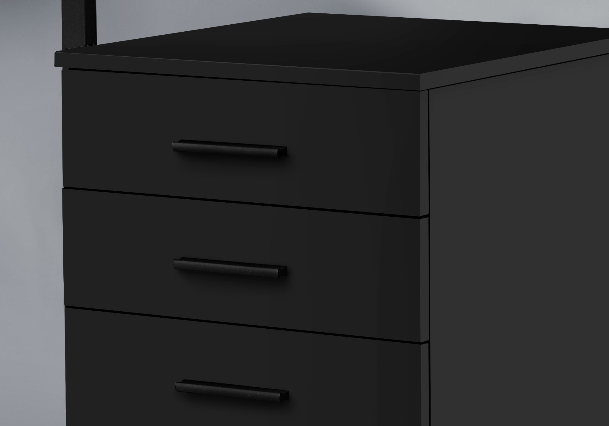 File Cabinet, Rolling Mobile, Storage Drawers, Printer Stand, Office, Work, Black Laminate, Contemporary, Modern | Premium Ho