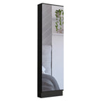 Shoe Rack Chimg, Mirror, Five Interior Shelves, Single Door Cabinet, Black Wengue Finish - Grand Goldman Shop