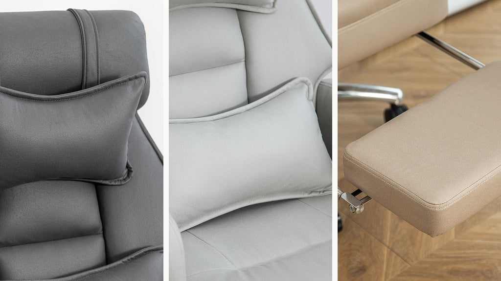 Swivel Ergonomic Office Chair, Technology Leather  High Back Office Chair with Lumbar Support Headrest, Sedentary Comfortable