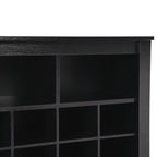 ON-TREND Sleek Design 24 Shoe Cubby Console, Modern Shoe Cabinet with Curved Base, Versatile Sideboard with High-quality for Hallway, Bedroom, Living Room, Black - Grand Goldman Shop