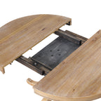 Modern Natural Wood Wash Dining Table Set for 4 with Round Table and Chairs, Solid Wood and MDF - Grand Goldman Shop