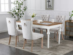 Nikki Collection Modern, High-end Tufted Solid Wood Contemporary Flax Upholstered Dining Chair with Wood Legs Nailhead Trim 2-Pcs Set,Gray, SW6801BG - Grand Goldman Shop