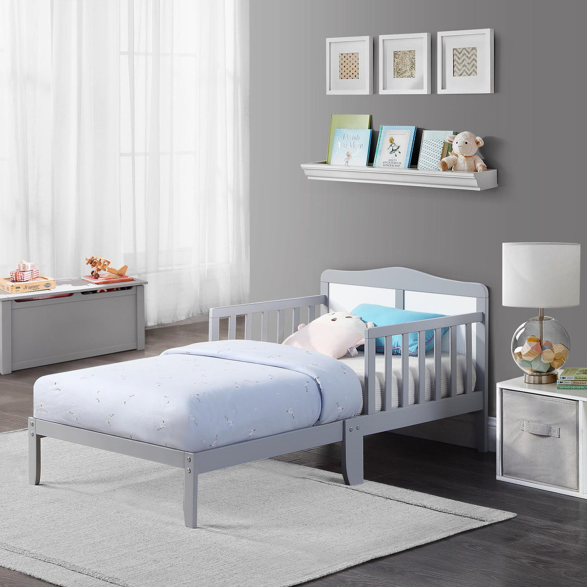 Birdie Toddler Bed Light Gray/White - Grand Goldman
