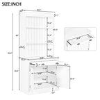 83.4'Tall Bookshelf with 3 pieces LED Lighting, Modern Bookcase with 2 Doors and 1 Drawer,Storage Bookcase with Open Shelves for Living Room,Home Office,White - Grand Goldman Shop