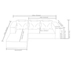 96.9''Cloud Sectional Couch with L-Shaped Chaise,Modern Modular Sofa with Deep Seat, Upholstered Couches for Living Room Bedroom,No Assembly Required,(Corduroy Fabric),White - Grand Goldman Shop