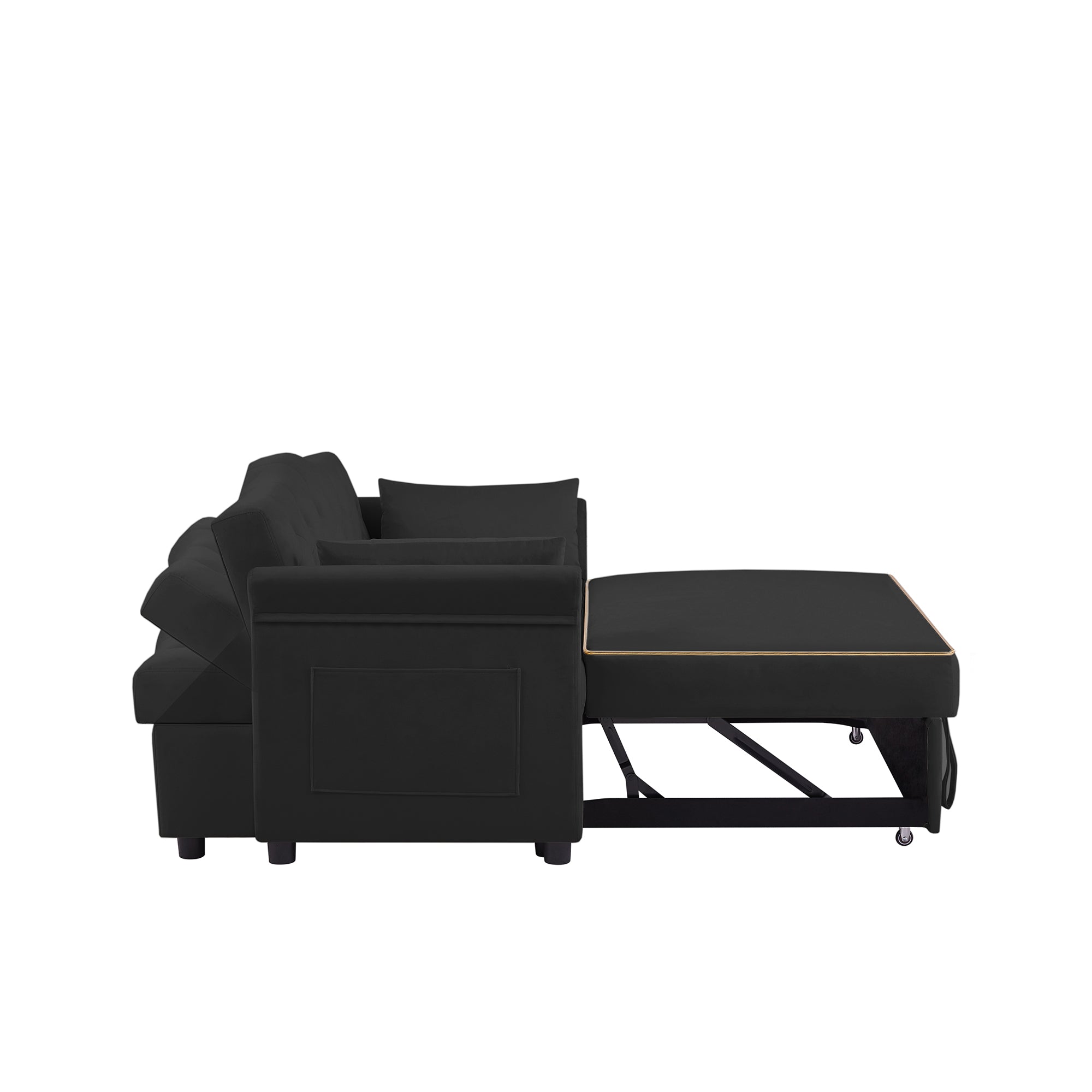Black Velvet Sleeper Sofa Bed - Grand Goldman Shop