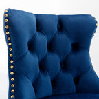 A&A Furniture,Golden Swivel Velvet Barstools Adjusatble Seat Height from 25-33 Inch, Modern Upholstered Bar Stools with Backs Comfortable Tufted for Home Pub and Kitchen Island,Blue,Set of 2 - Grand Goldman Shop