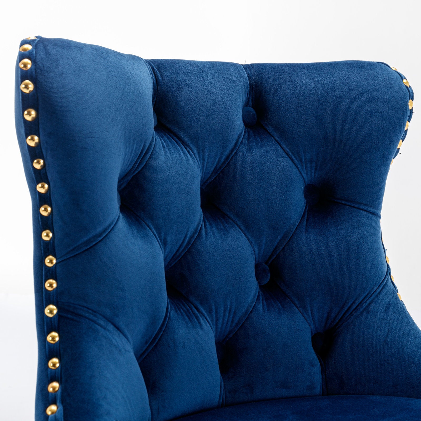 A&A Furniture,Golden Swivel Velvet Barstools Adjusatble Seat Height from 25-33 Inch, Modern Upholstered Bar Stools with Backs Comfortable Tufted for Home Pub and Kitchen Island,Blue,Set of 2 - Grand Goldman Shop