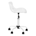 Office Chair, Adjustable Height, Swivel, Ergonomic, Computer Desk, Work, Juvenile, White Leather Look, White Metal, Contempor