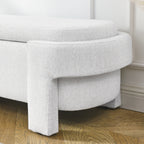 Linen Fabric Upholstered Bench with Large Storage Space for the Living Room, Entryway and Bedroom,White,( 51.5''x20.5''x17'' ) - Grand Goldman Shop