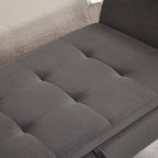 51.5' Bed Bench with Storage Grey Velvet - Grand Goldman Shop