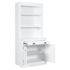 83.4'Tall Bookshelf with 3 pieces LED Lighting, Modern Bookcase with 2 Doors and 1 Drawer,Storage Bookcase with Open Shelves for Living Room,Home Office,White - Grand Goldman Shop