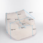 Ivory White Soft Teddy Fabric Tufted Foam Bean Bag Chair with Memory Sponge - Grand Goldman Shop