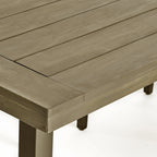 Acacia Wood Dining Table with Slat Design, Grey Finish / Rustic Metal - Grand Goldman Shop