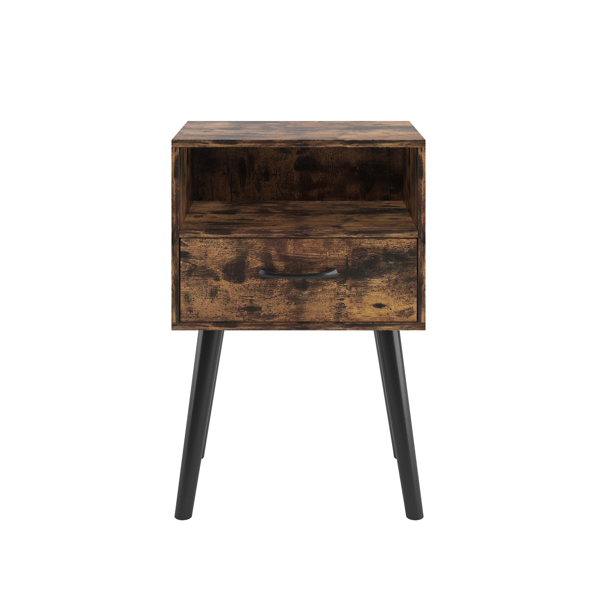 Two Sets of Nightstand,Modern Bedside Table with Storage Drawer and Open Wood Shelf, for Living Room, Bedroom and Small Spaces, Accent Night Stand, Easy Assembly - Grand Goldman Shop