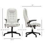 HOMCOM High Back Vibration Massage Office Chair with 6 Vibration Points, Heated Reclining PU Leather Computer Chair with Armr