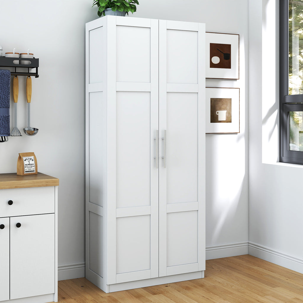 Pantry Cabinet, Kitchen Pantry Storage Cabinets with 2 Door and 3  Shelves, White Pantry Storage Cabinet, Cupboard for Kitchen, Dining Room and Living Room. - Grand Goldman Shop