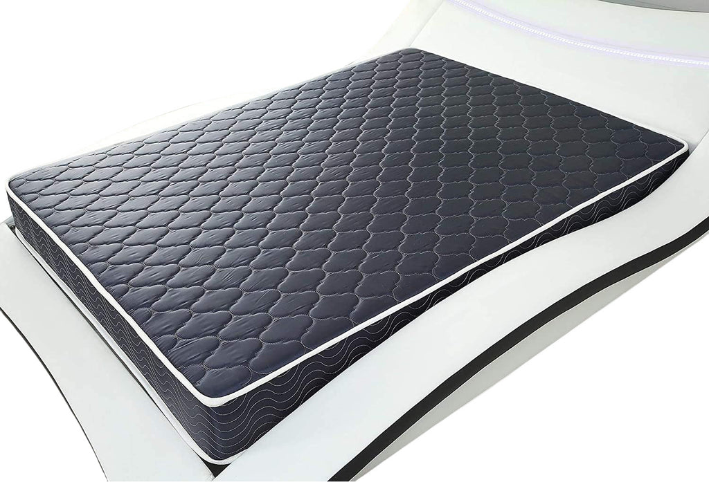6-inch waterproof  high-density foam mattress with navy blue diamond-quilted breathable fabric. Quilting ensures both style and airflow for cool sleep.Full size(Ship randomly with black edge or white) - Grand Goldman Shop