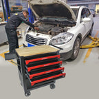 4 Drawers Multifunctional Tool Cart With Wheels And Wooden Top - Shop Quality Furniture at Grand Goldman