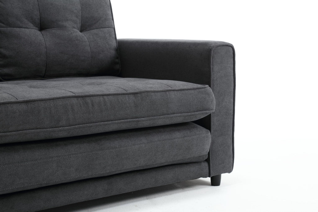3 Fold Sofa,Convertible Futon Couch sleeper sofabed,Space saving loveseat,Pull Out Couch Bed for Living Room,Dark Gray & Light Gray & Beige,Velvet linen fabric - Grand Goldman Shop