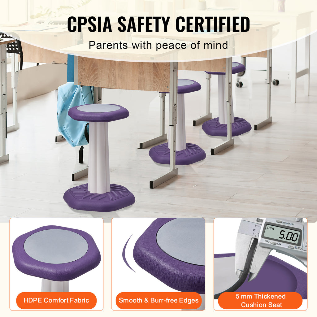 Kids Wobble Chair, Active Chair with Sponge Cushion, Wobble Stool Improves Focus, Posture and Calm Children, Ideal for School