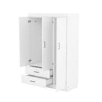 3-Door Wardrobe with 2 Drawers, White(OLD SKU:LP006001AAK) - Grand Goldman Shop