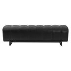 Indoor Dining Bench with Black PU Fabric Upholstery and Rubber Wood Legs, Comfortable Seating for Dining Room or Living Area - Grand Goldman Shop