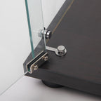 Glass Display Cabinet with 5 Shelves Double Door, Curio Cabinets for Living Room, Bedroom, Office, Black Floor Standing Glass
