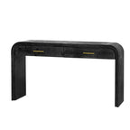 TREXM Unique Retro Silhouette Console Table with Open Style, Two Top Drawers for Entrance, Dinning Room, Living Room (Antique Black) - Grand Goldman Shop