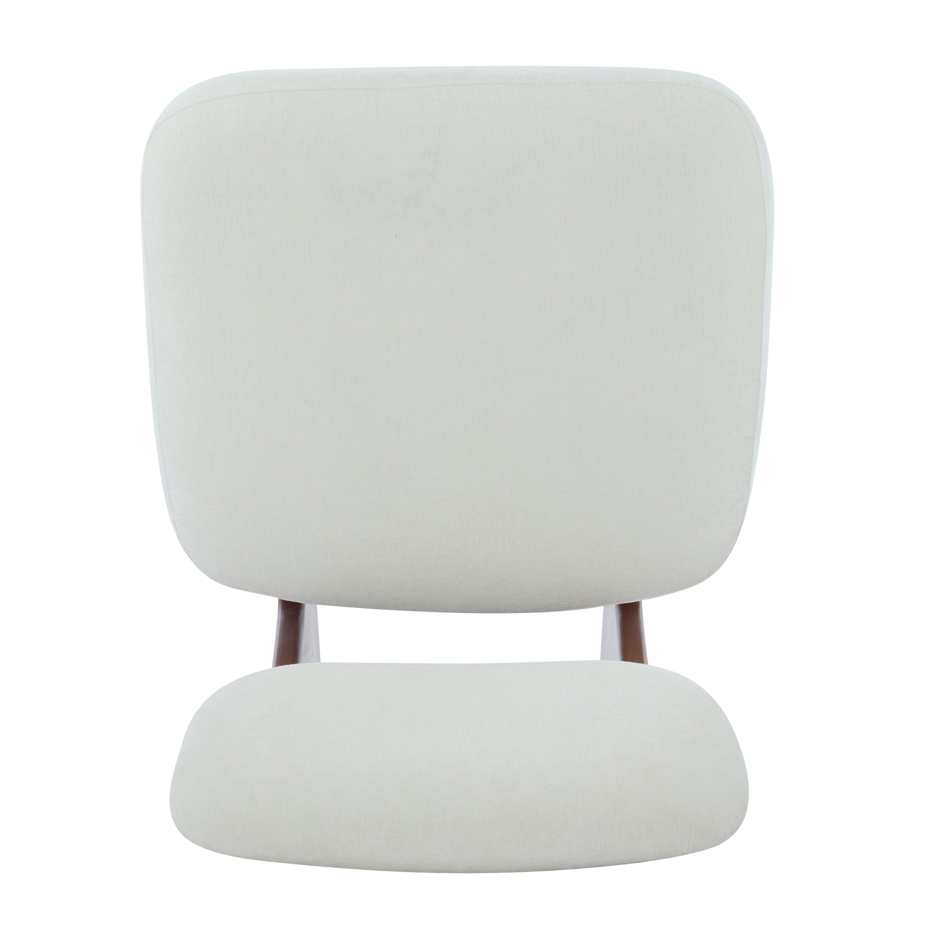 [Set of 2] Modern Beige Lounge Chair with Polyester Upholstery, Sturdy Wood Base With Walnut Finish, Minimalist and Stylish Accent Seating for Living Room, Bedroom, or Office - Grand Goldman Shop