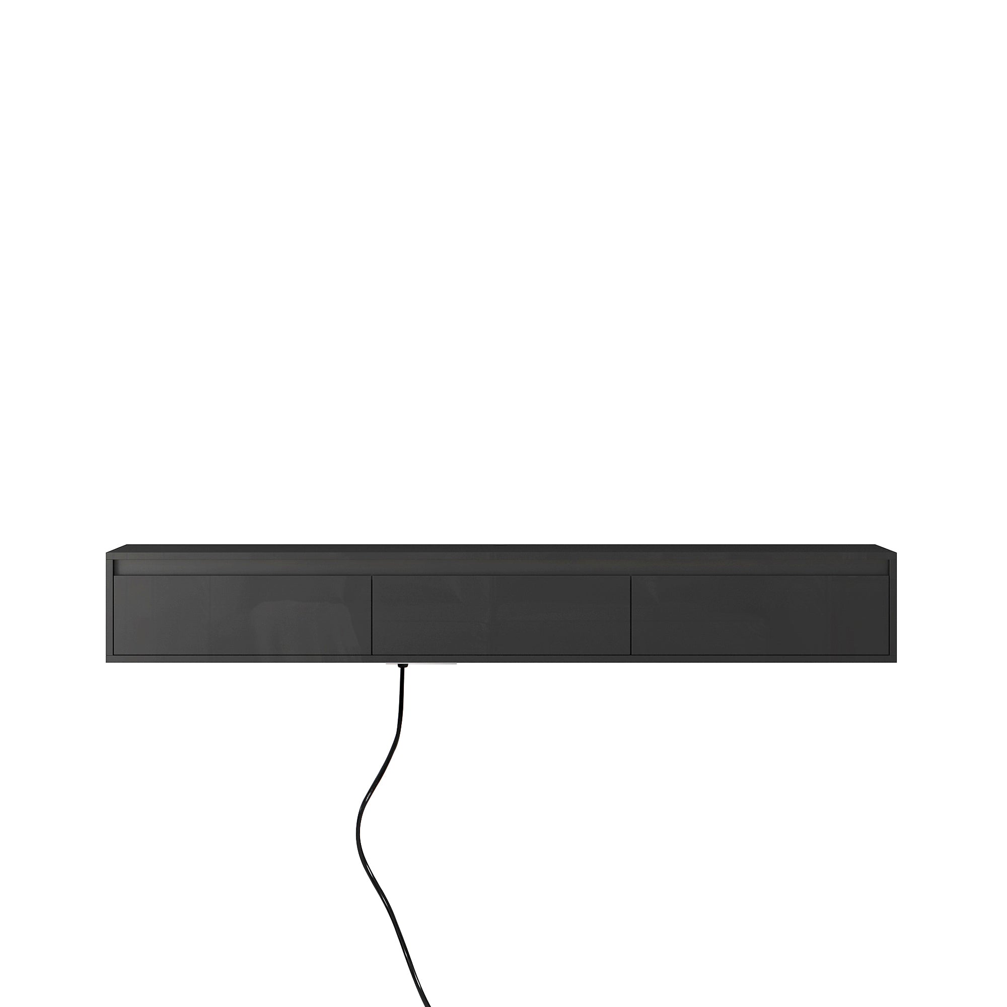 Floating TV Stand, Wall Mounted TV Shelf with Led Lights & Power OutletTV Cabinet for Black tv Stands for Living Room - Grand Goldman Shop
