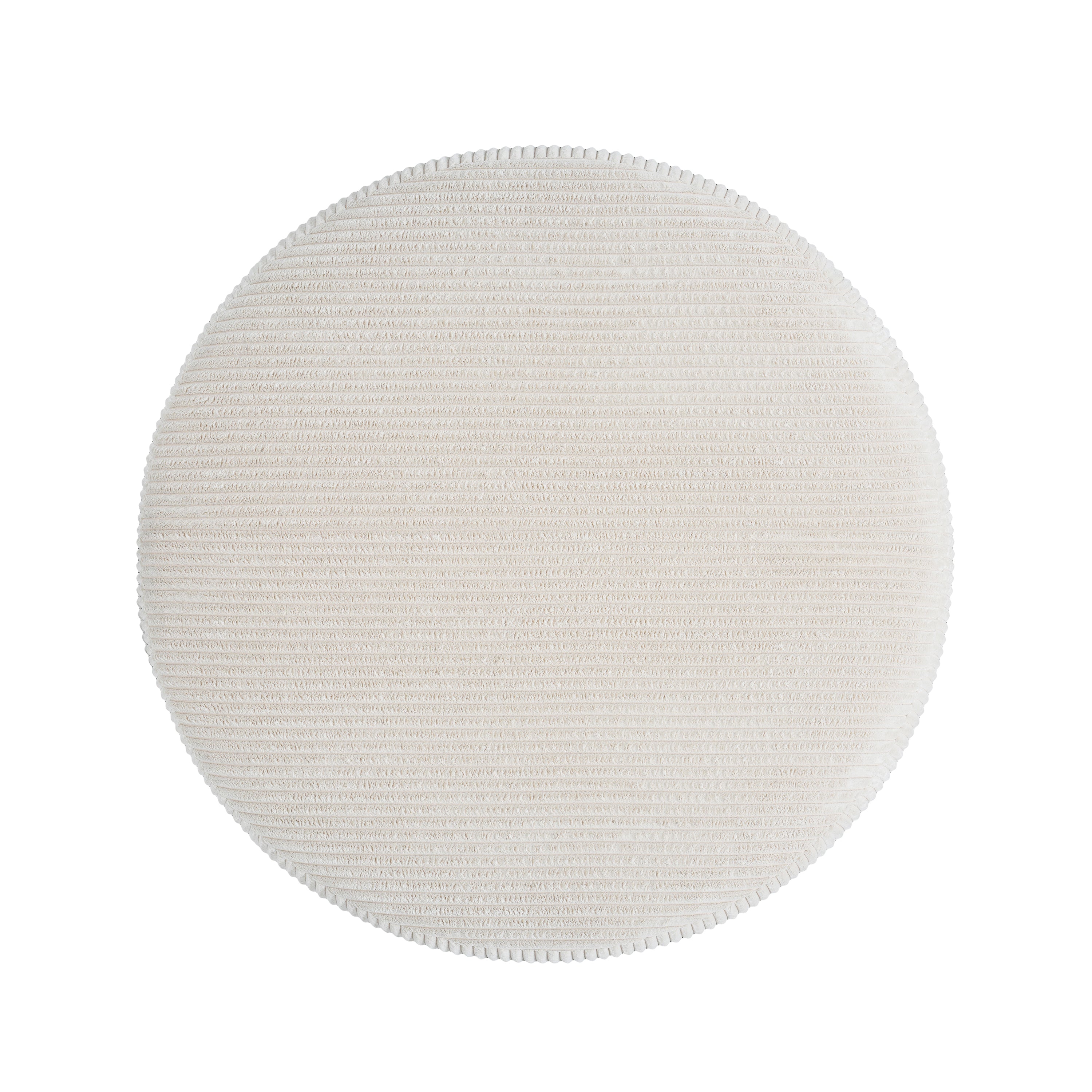 Upholstered Round Ottoman,Beige,Corduroy - Grand Goldman Shop