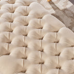 Juliana Contemporary Storage Ottoman with Button-Tufted Diamond Stitching in Beige Fabric - Grand Goldman Shop