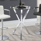 Fraser Chrome 35-inch Glass Top Bar Table - Grand Goldman Shop