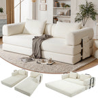 78 Inch Convertible Sleeper Sofa Bed, Futon Boneless Couch Lounge Loveseat with Pull Out Bed, No Assembly Required - Grand Goldman Shop