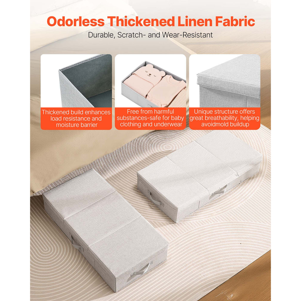 Under Bed Storage 48L Foldable Underbed Box for Household Organization 2 Pack - Grand Goldman Shop
