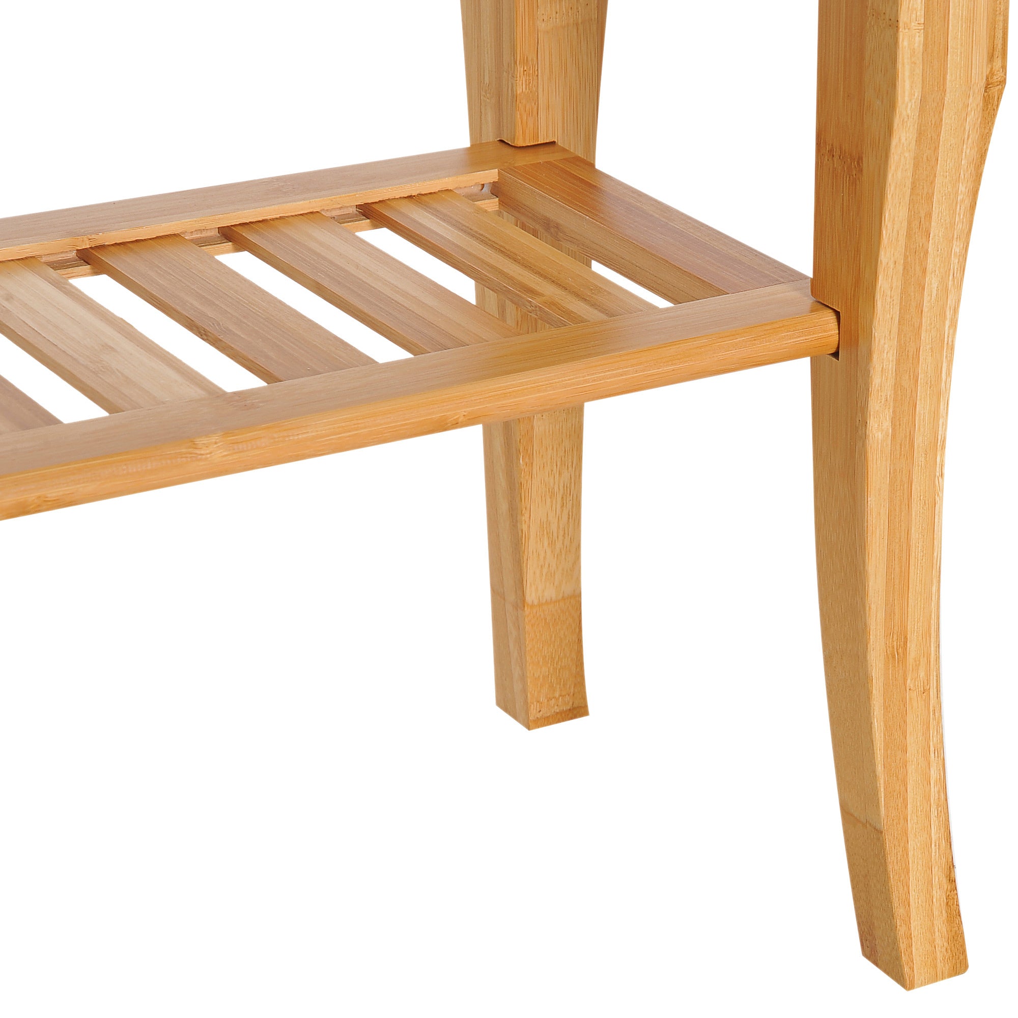 Long Bamboo Shower Bench Seat, 20' Wooden Spa Shower Stool with Underneath Storage Shelf Shoe Organizer - Grand Goldman Shop