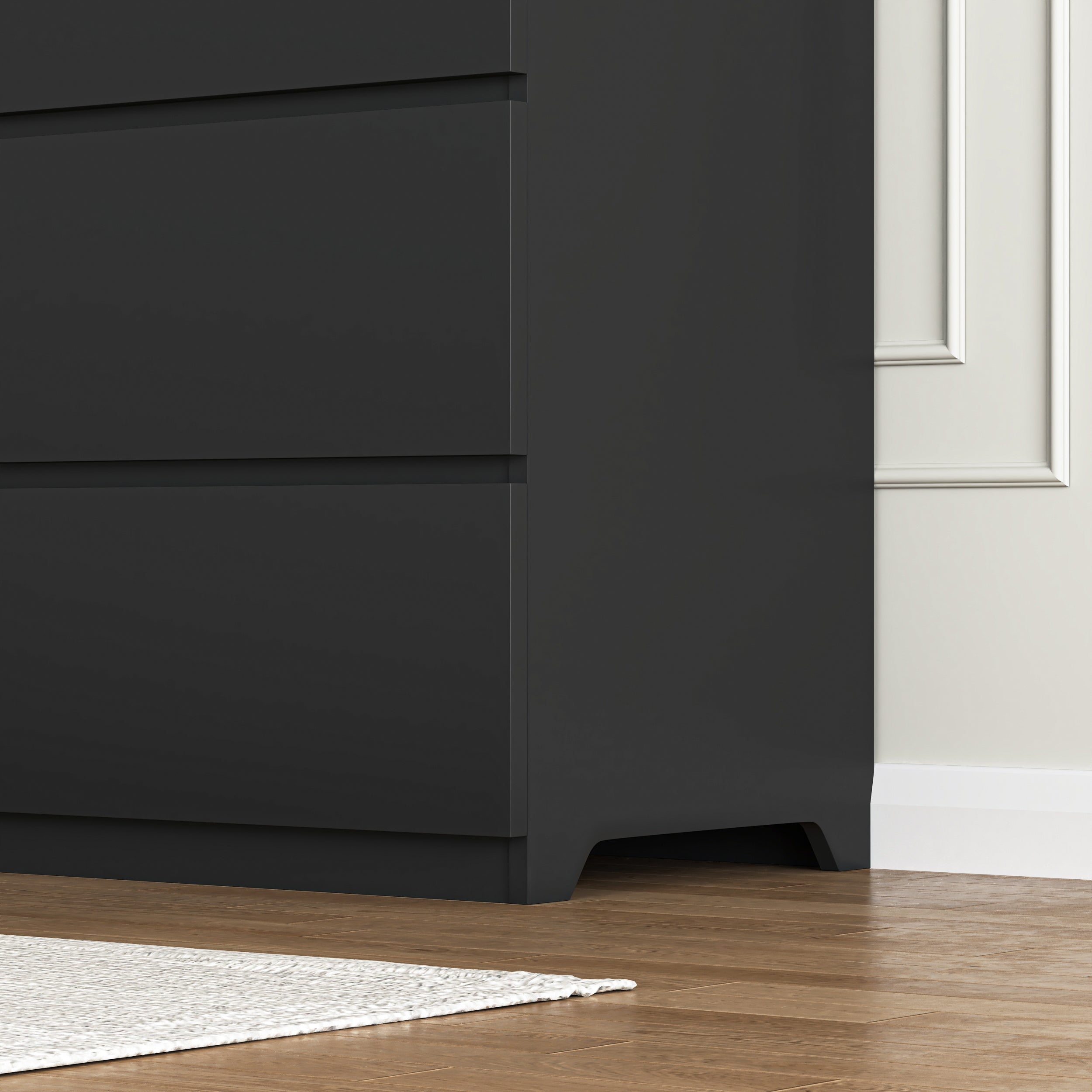8 Drawers Dresser for Bedroom, Wood Bedroom Dresser Modern Drawer Chest, 8 Chest of Drawer, Tall Dresser for Closet, Dressers Organizer for Living Room, Closet,Black - Grand Goldman Shop