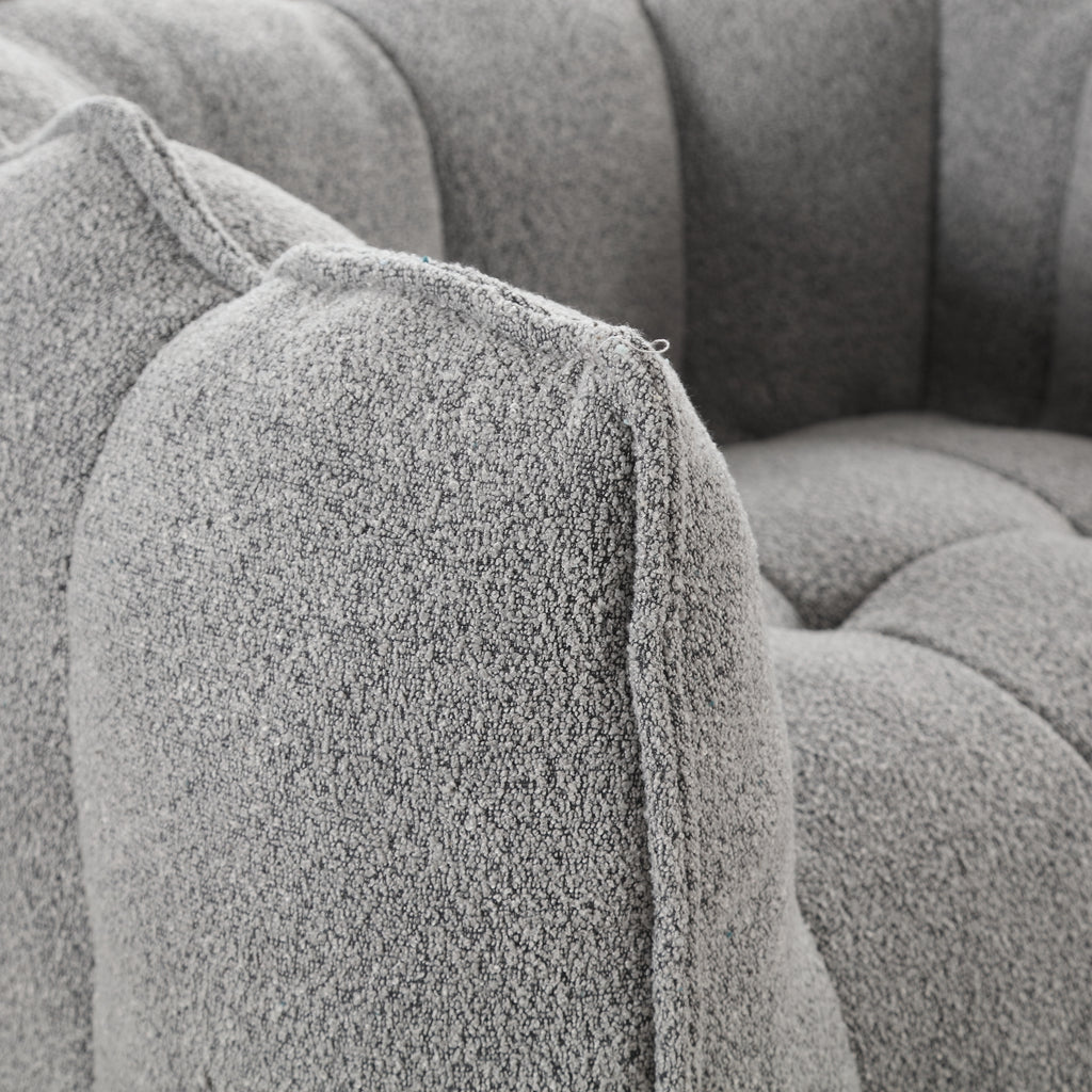 Soft Chenille Bean Bag Chair with High Resilient Foam for Living Room and Bedroom, Comfortable Square Lazy Sofa with Footstool for Adults - Grand Goldman Shop