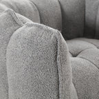 Soft Chenille Bean Bag Chair with High Resilient Foam for Living Room and Bedroom, Comfortable Square Lazy Sofa with Footstool for Adults - Grand Goldman Shop